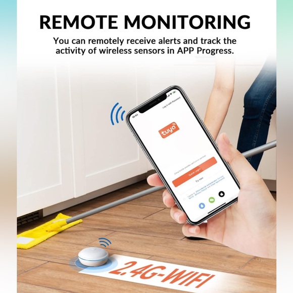 New Ecoey Water Leak Detector (2.4G) Water Sensor Alarm, Smart WiFi, Low battery - Picture 3 of 6